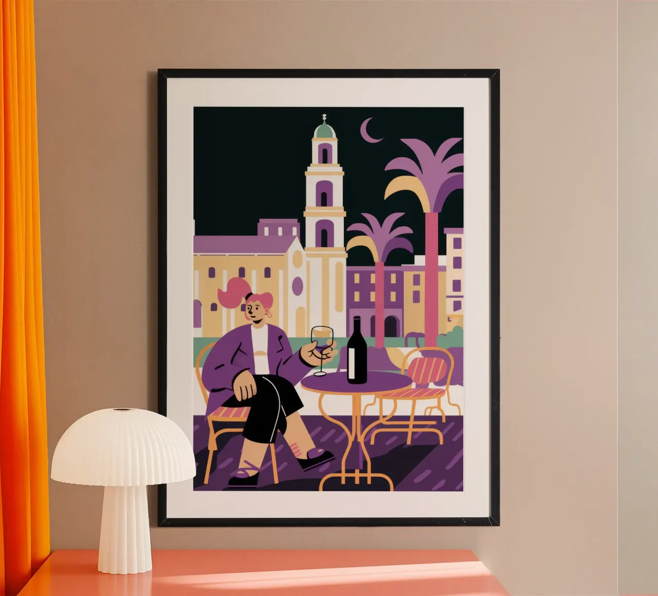 Romanticismo all'aperto a mezzanotte poster con telaio in plastica da Ember Stone