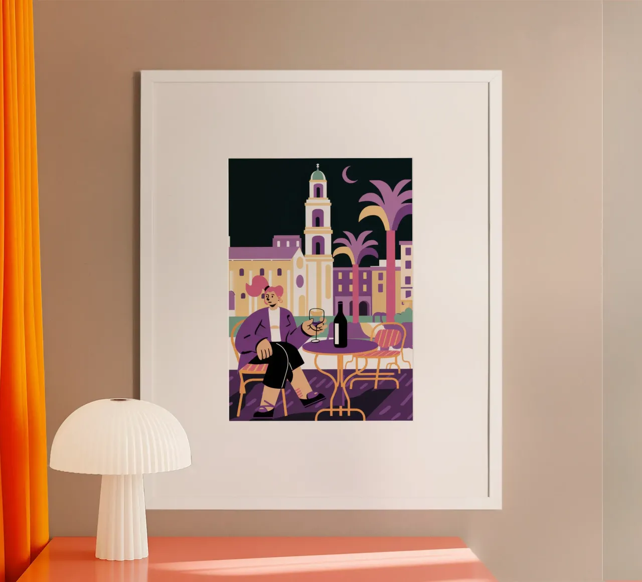 Romanticismo all'aperto a mezzanotte poster con telaio in plastica da Ember Stone