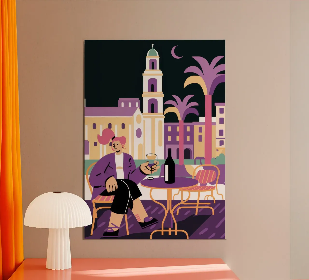 Romanticismo all'aperto a mezzanotte poster con telaio in plastica da Ember Stone