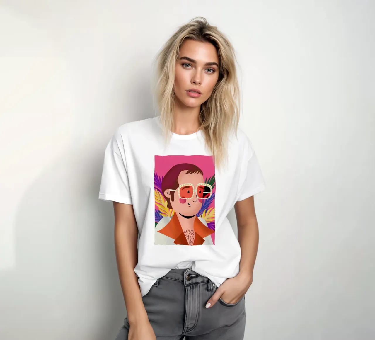 Elton John Portrait t-shirt da Rafa Gomes