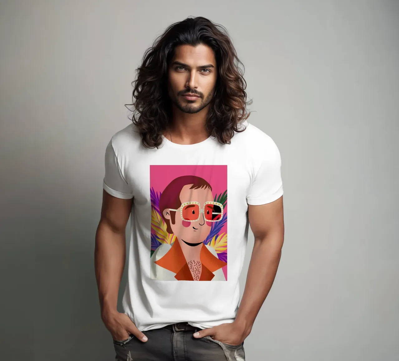 Elton John Portrait t-shirt da Rafa Gomes