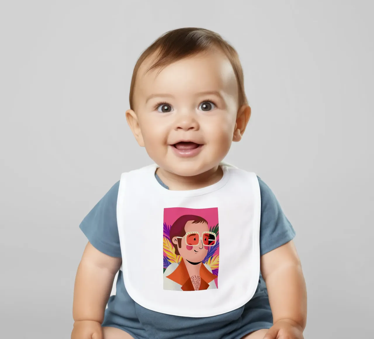 Elton John Portrait bavaglino da Rafa Gomes