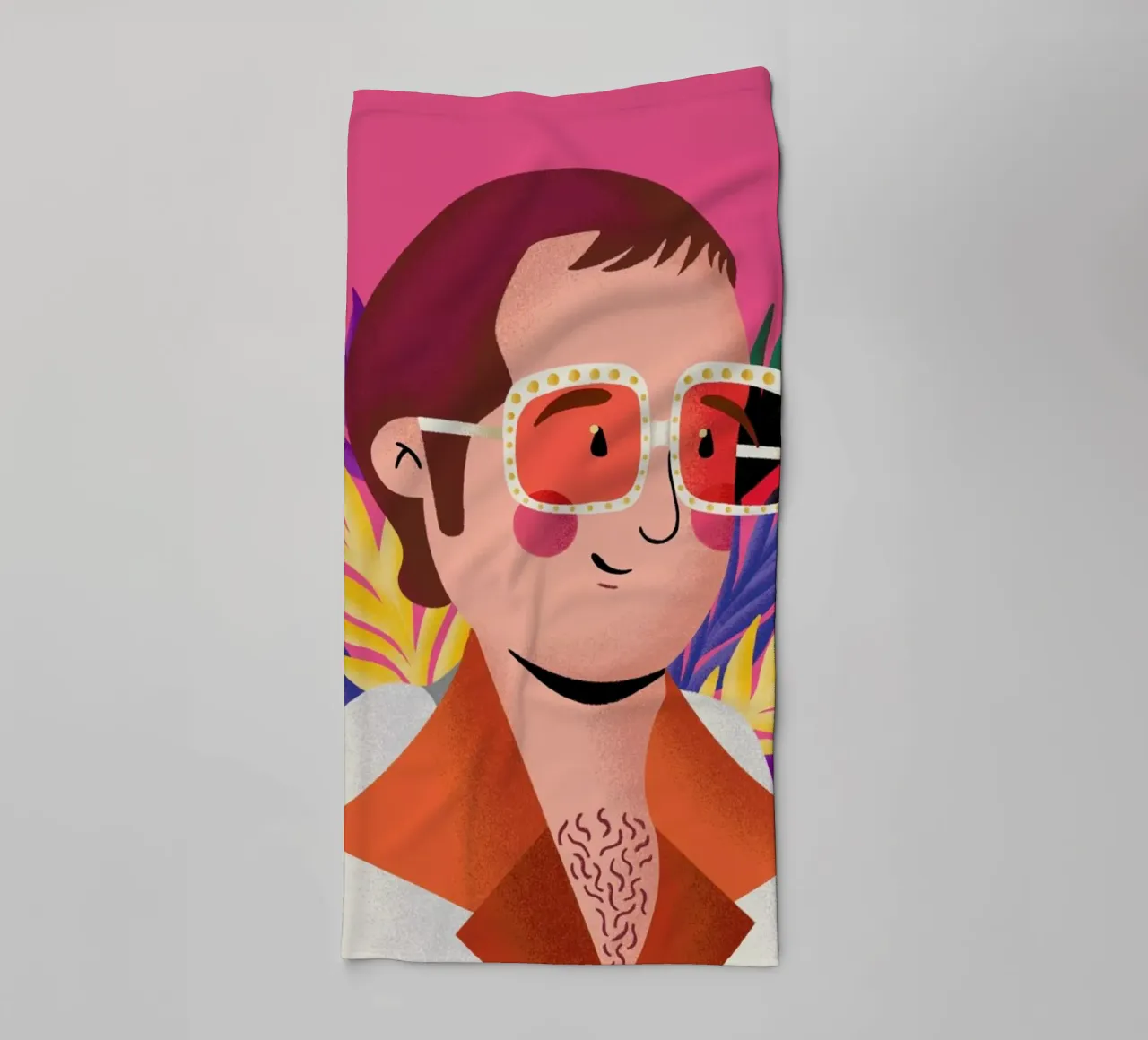 Elton John Portrait asciugamano da bagno da Rafa Gomes