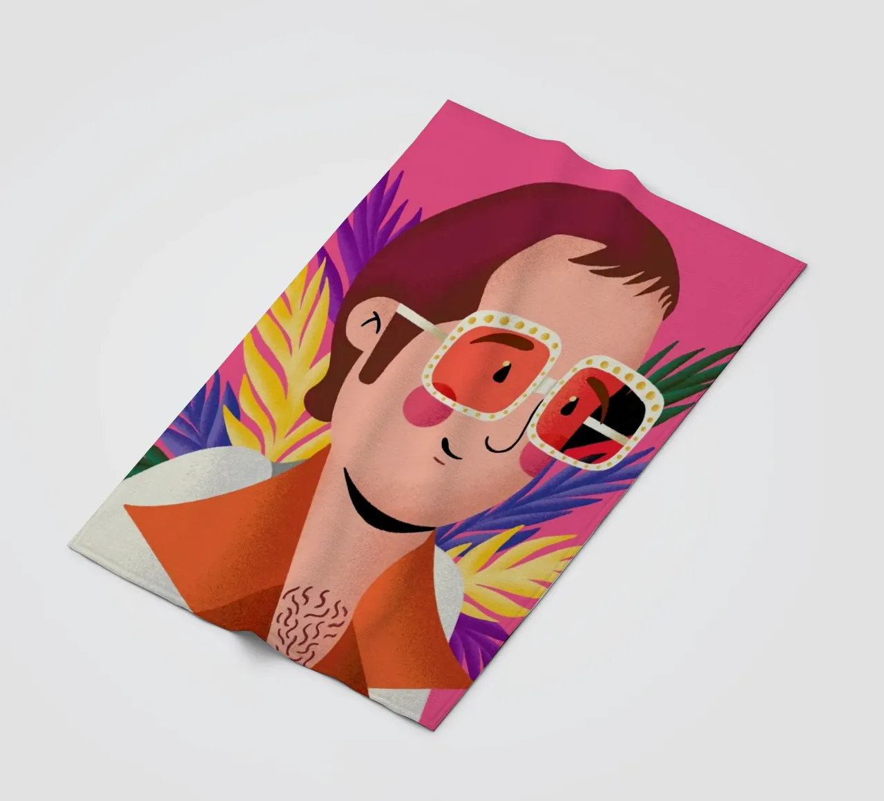Elton John Portrait coperta in pile da Rafa Gomes