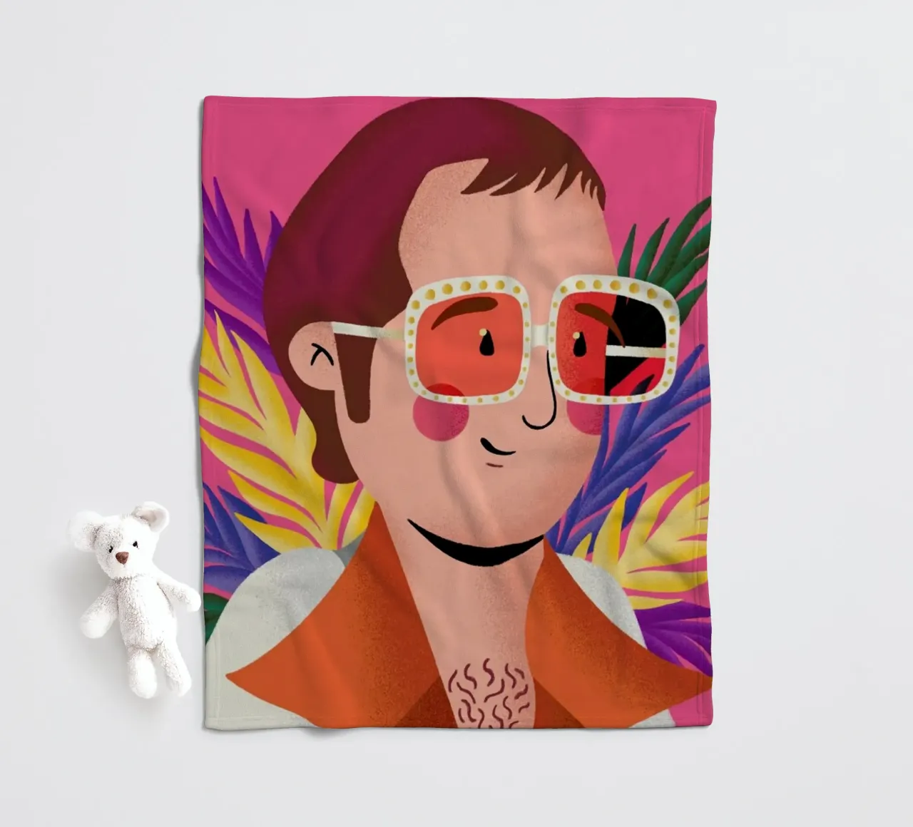 Elton John Portrait coperta in pile da Rafa Gomes