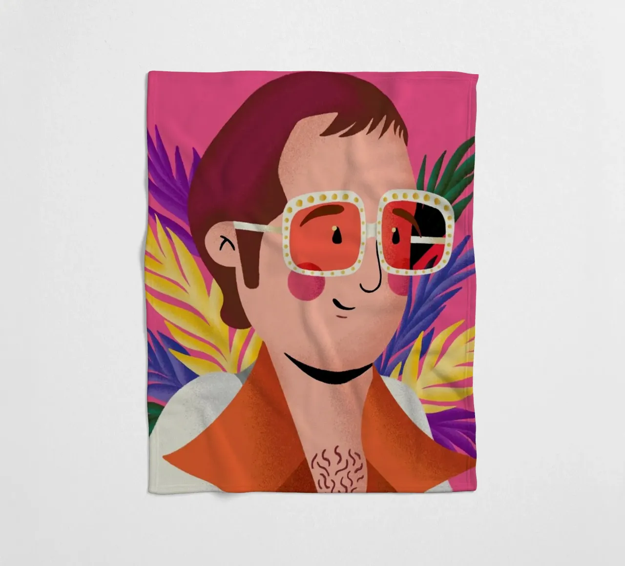 Elton John Portrait coperta in pile da Rafa Gomes