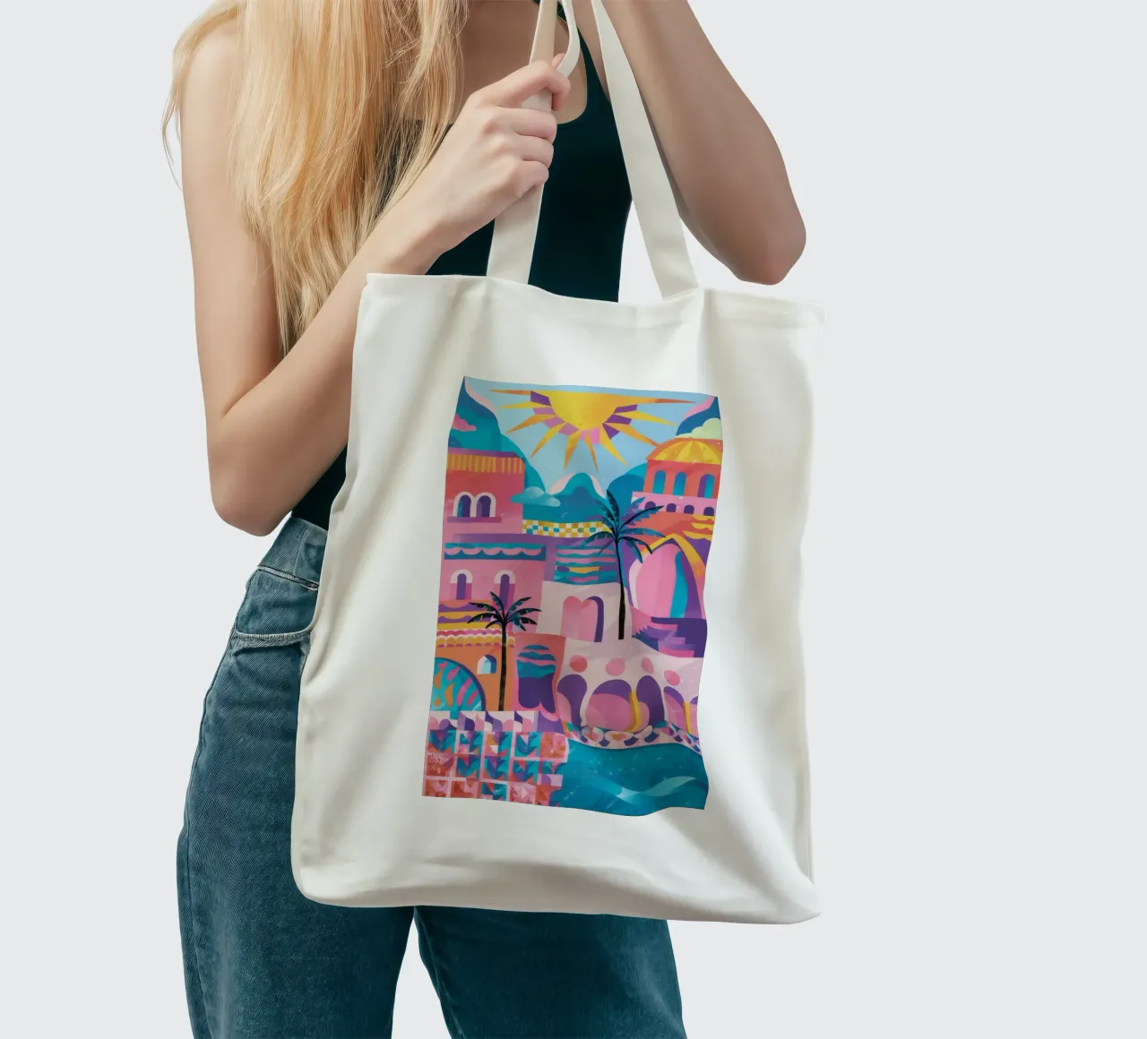 Villa exotique paradisiaque tote bag de Chroma Haven