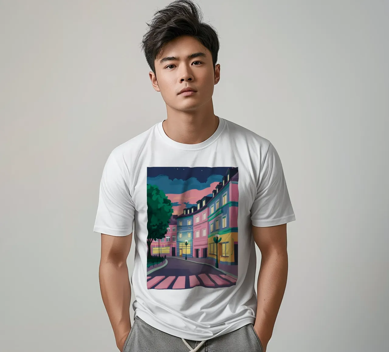 Stadtbummel in der Dämmerung T-Shirt von Chroma Haven