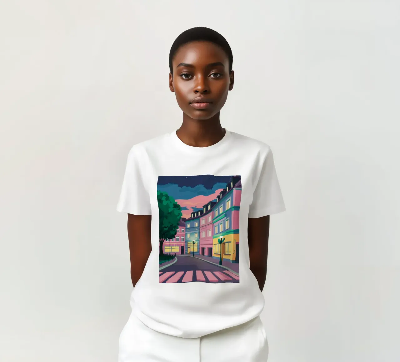 Stadtbummel in der Dämmerung T-Shirt von Chroma Haven