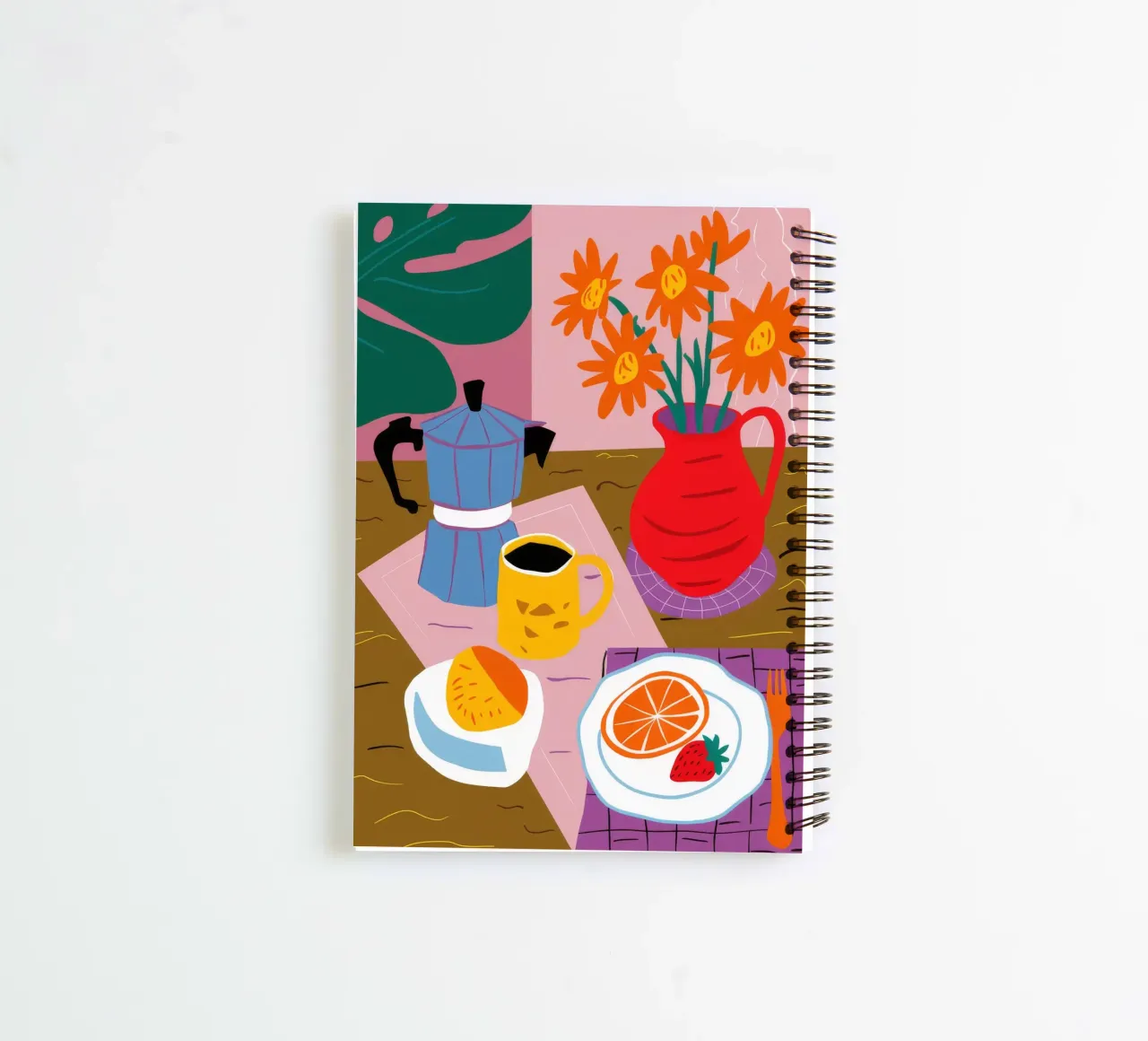 Citrus Coffee Morning spiral notebook by Haven Mirage