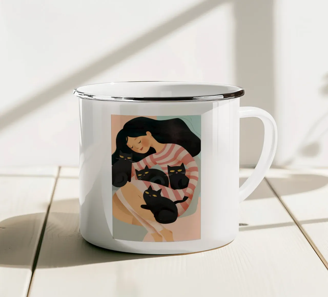 Coccole per gatti tazza in smalto da Chroma Haven