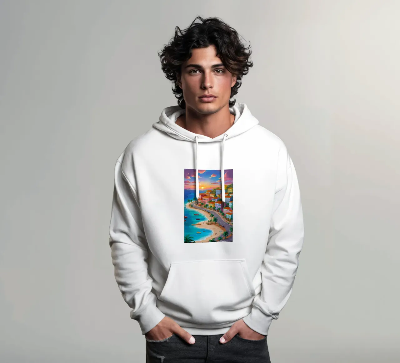 Tramonto Splendore costiero felpa con cappuccio da Chroma Haven