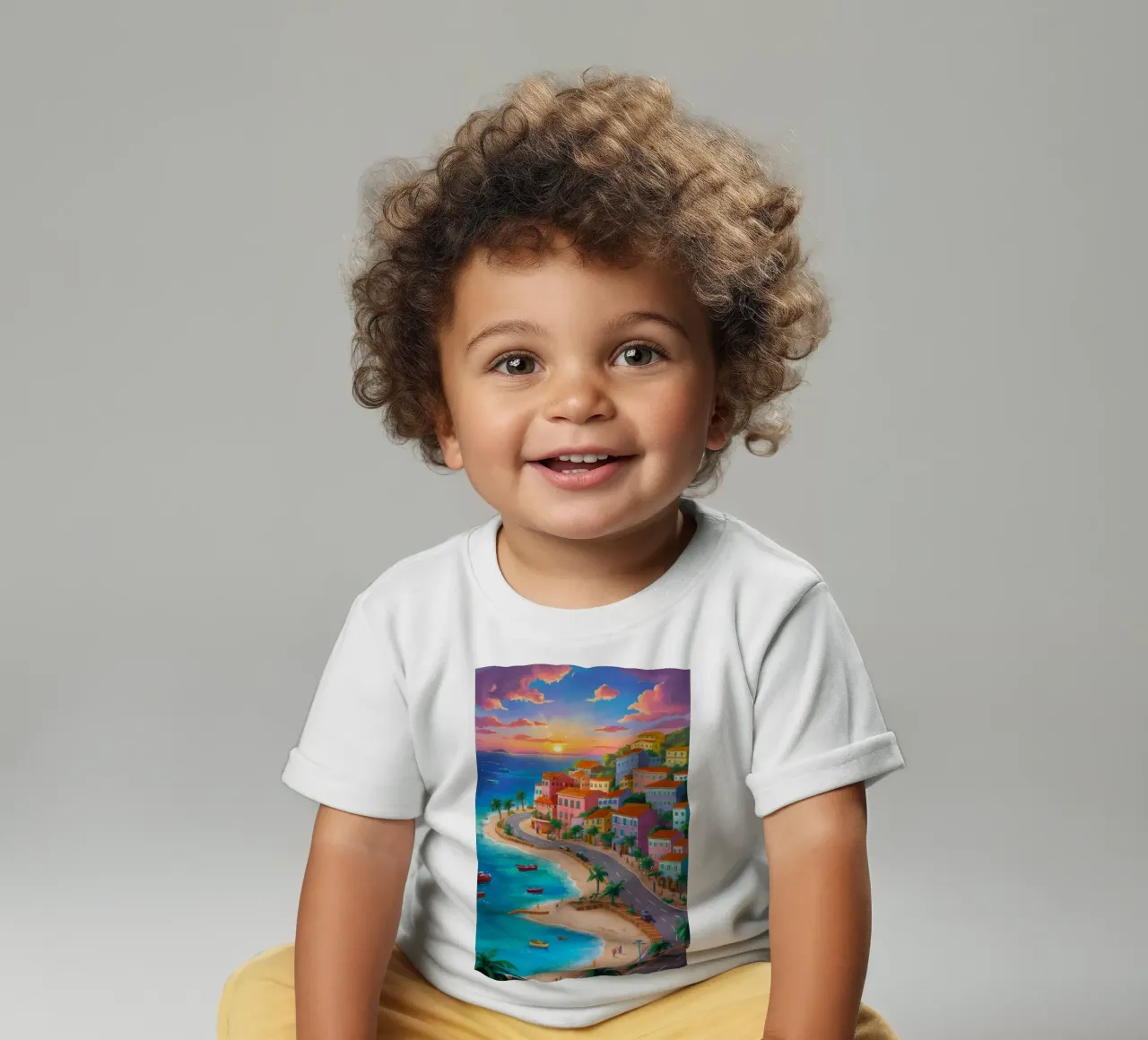 Sunset Coastal Splendor baby t-shirt by Chroma Haven