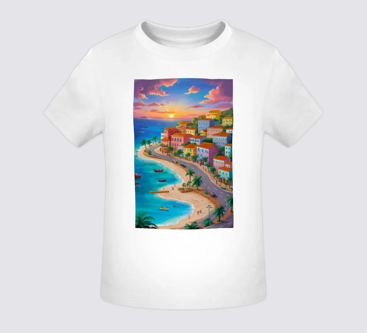 Sunset Coastal Splendor baby t-shirt by Chroma Haven
