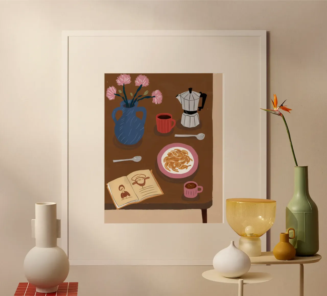 Rituale mattutino Moka poster con telaio in plastica da Haven Mirage