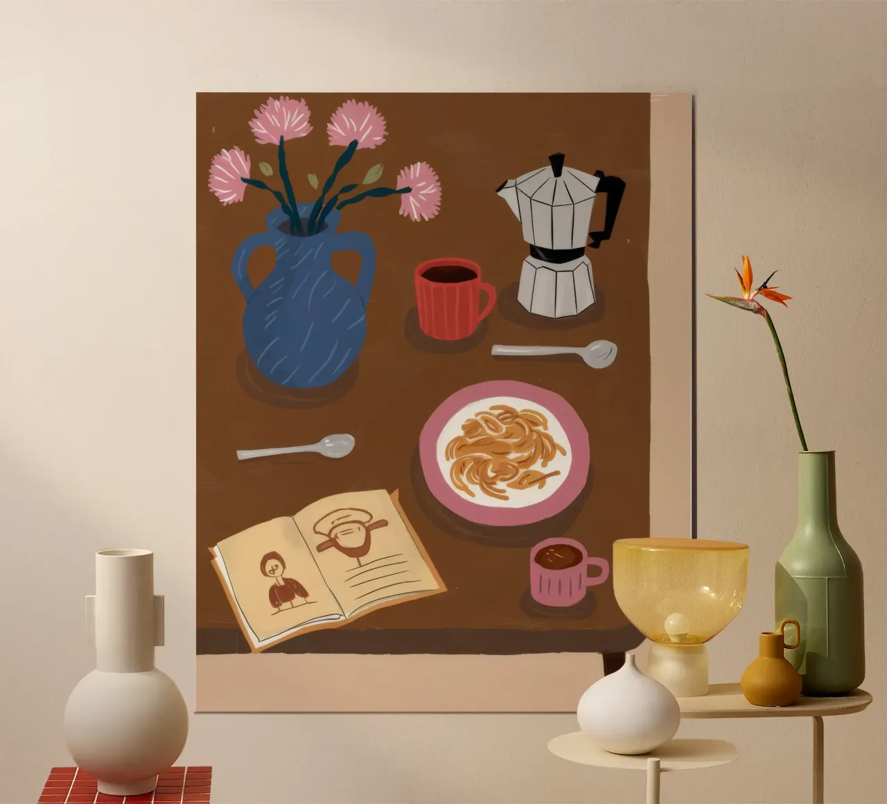 Rituale mattutino Moka poster con telaio in plastica da Haven Mirage