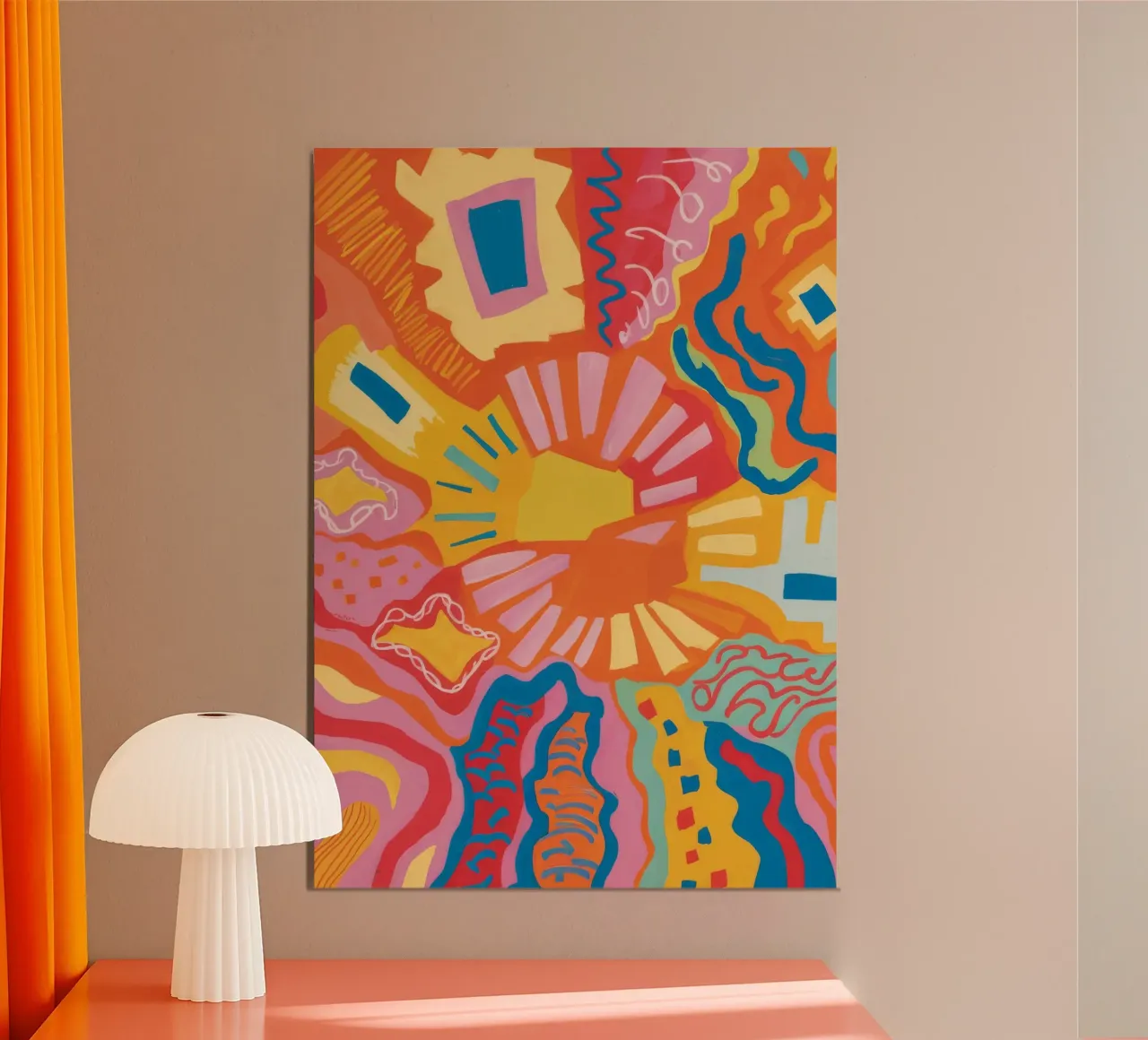 Radiosità del bagliore solare poster con telaio in alluminio da Ember Stone