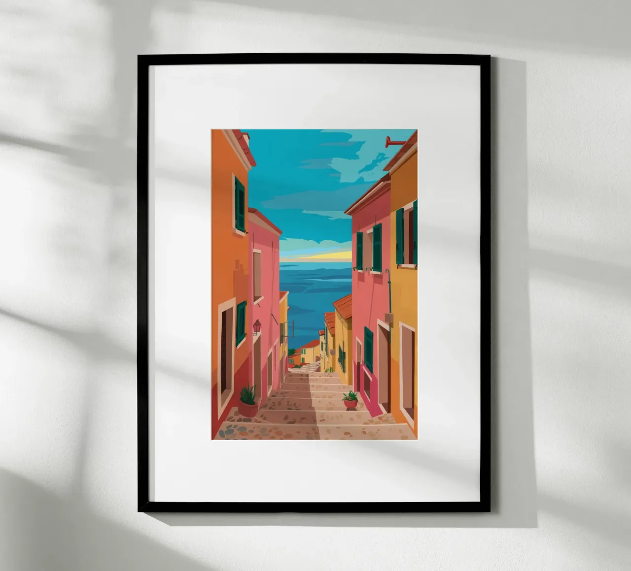 Vicolo stretto Luce del sole poster da Chroma Haven