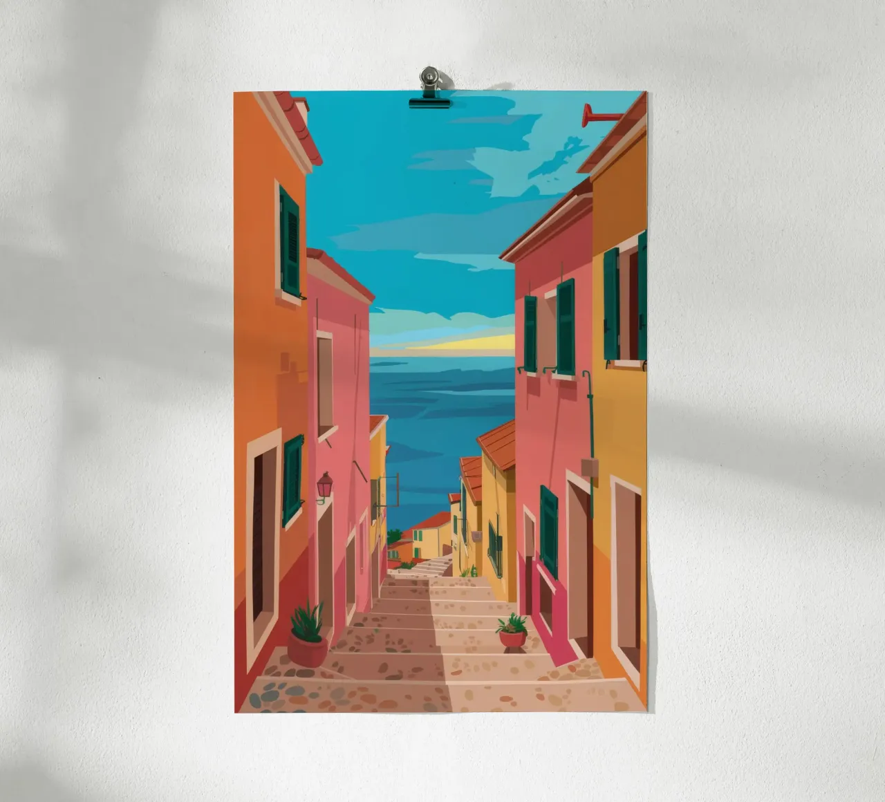 Vicolo stretto Luce del sole poster da Chroma Haven