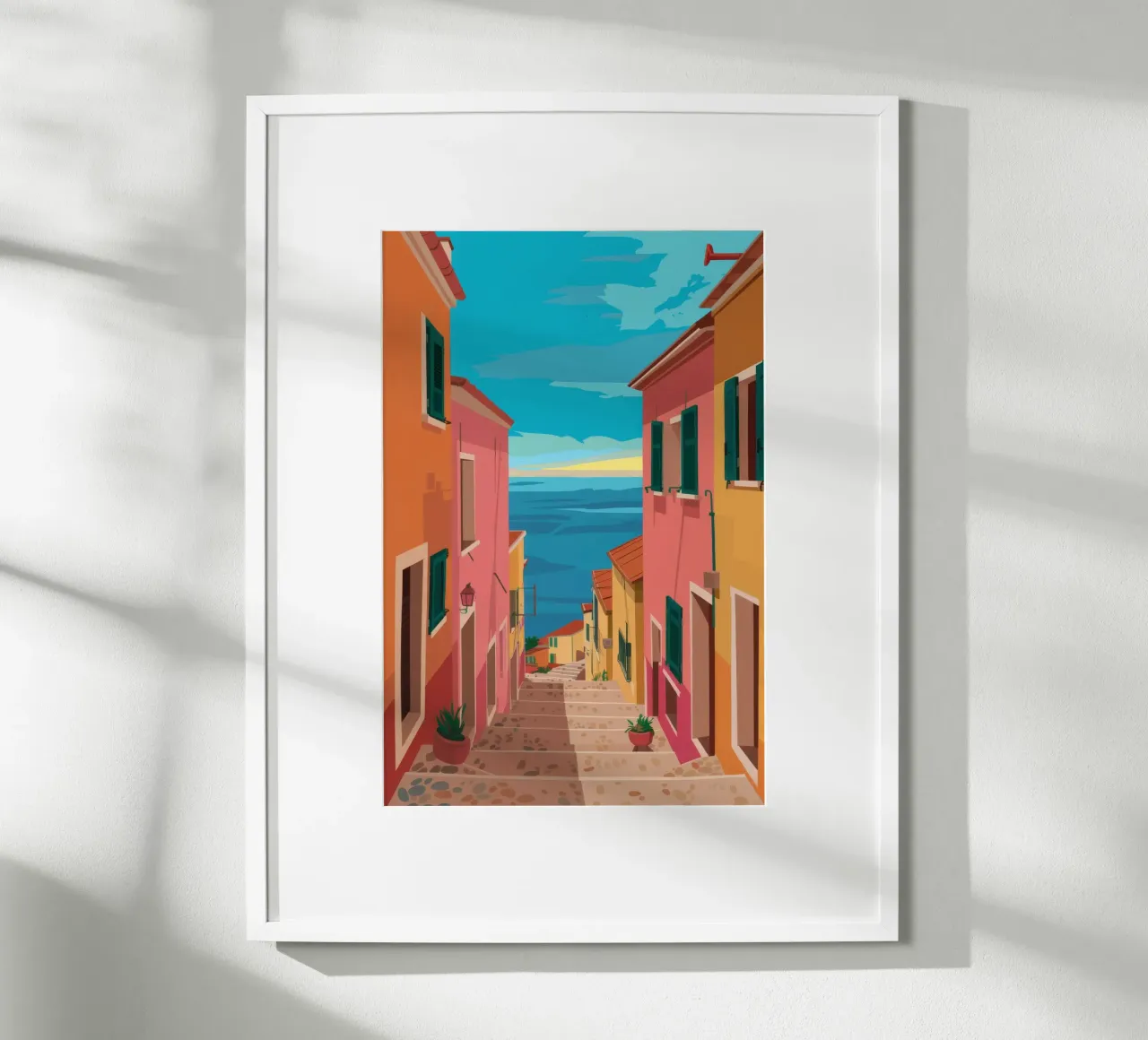Vicolo stretto Luce del sole poster da Chroma Haven