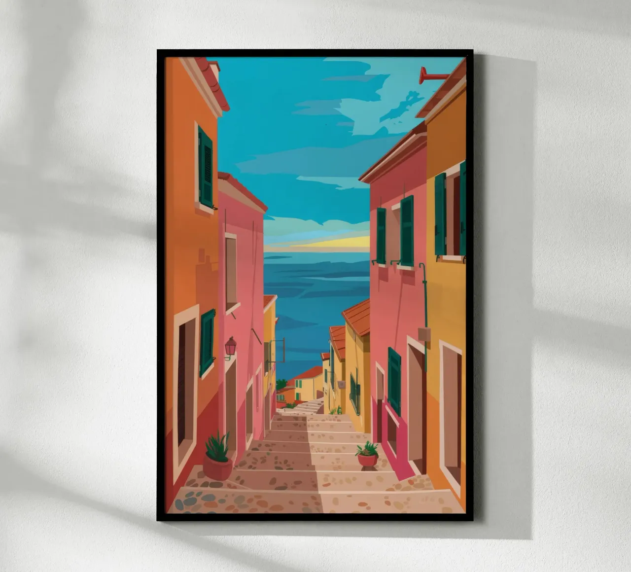 Vicolo stretto Luce del sole poster da Chroma Haven