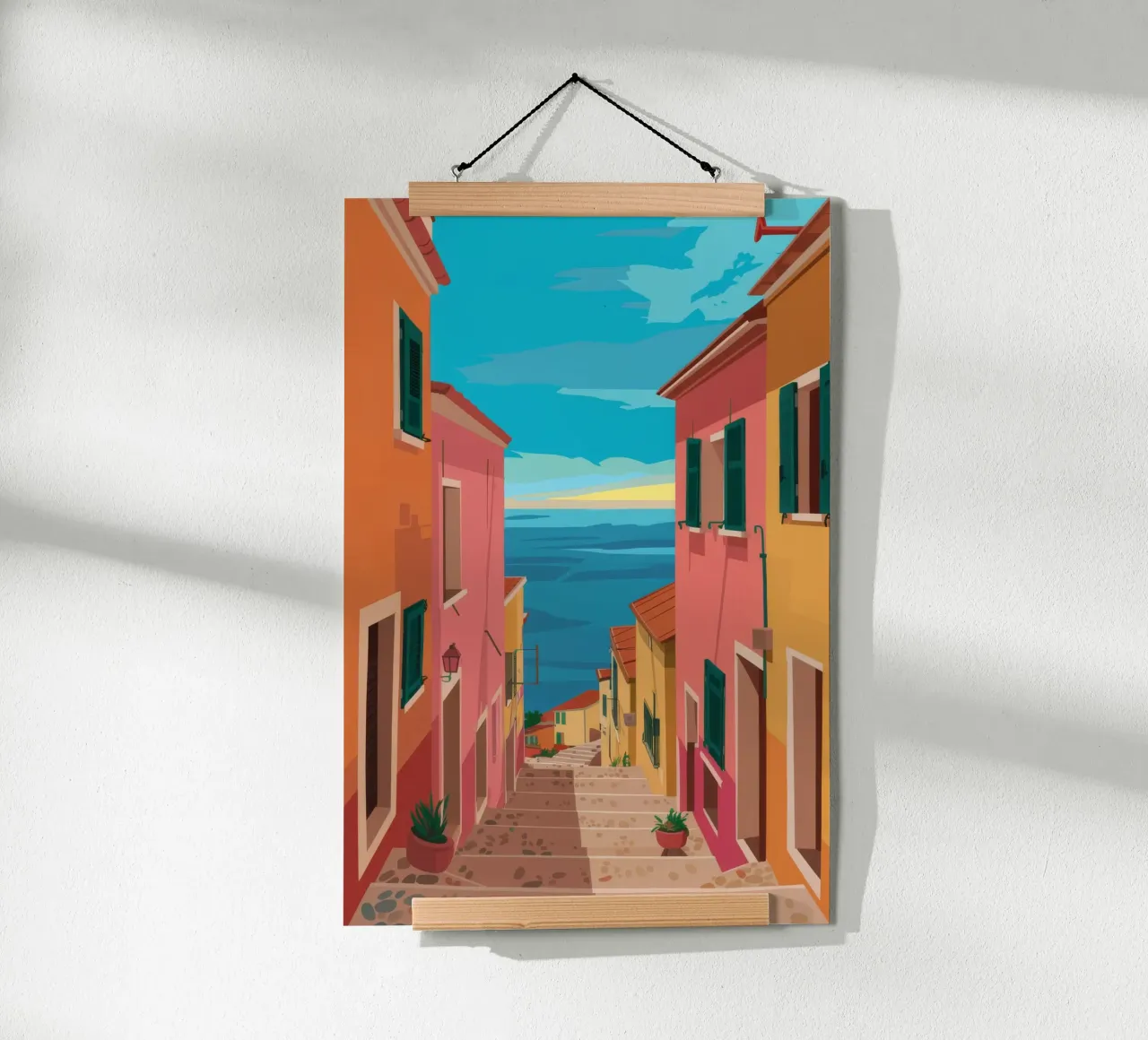 Vicolo stretto Luce del sole poster da Chroma Haven