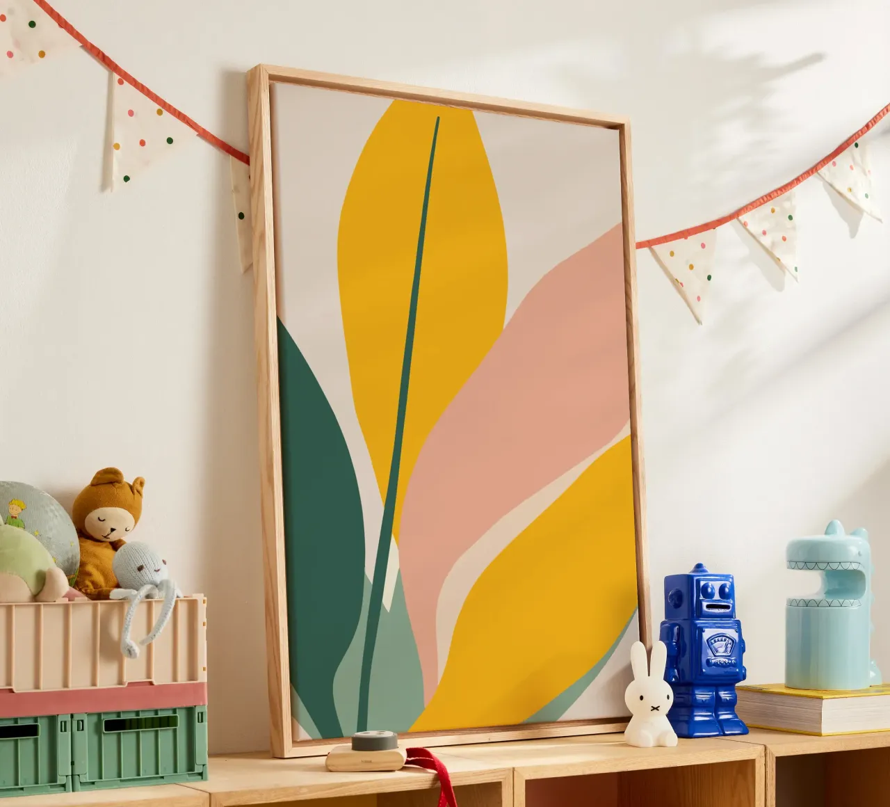Visuelle Beruhigung Leinwand mit Schattenfugenrahmen von HicksShop