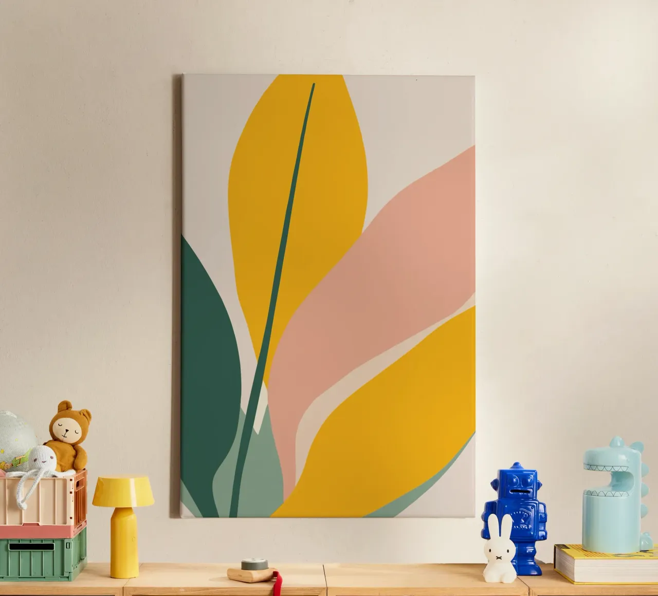 Visuelle Beruhigung Leinwand mit Schattenfugenrahmen von HicksShop