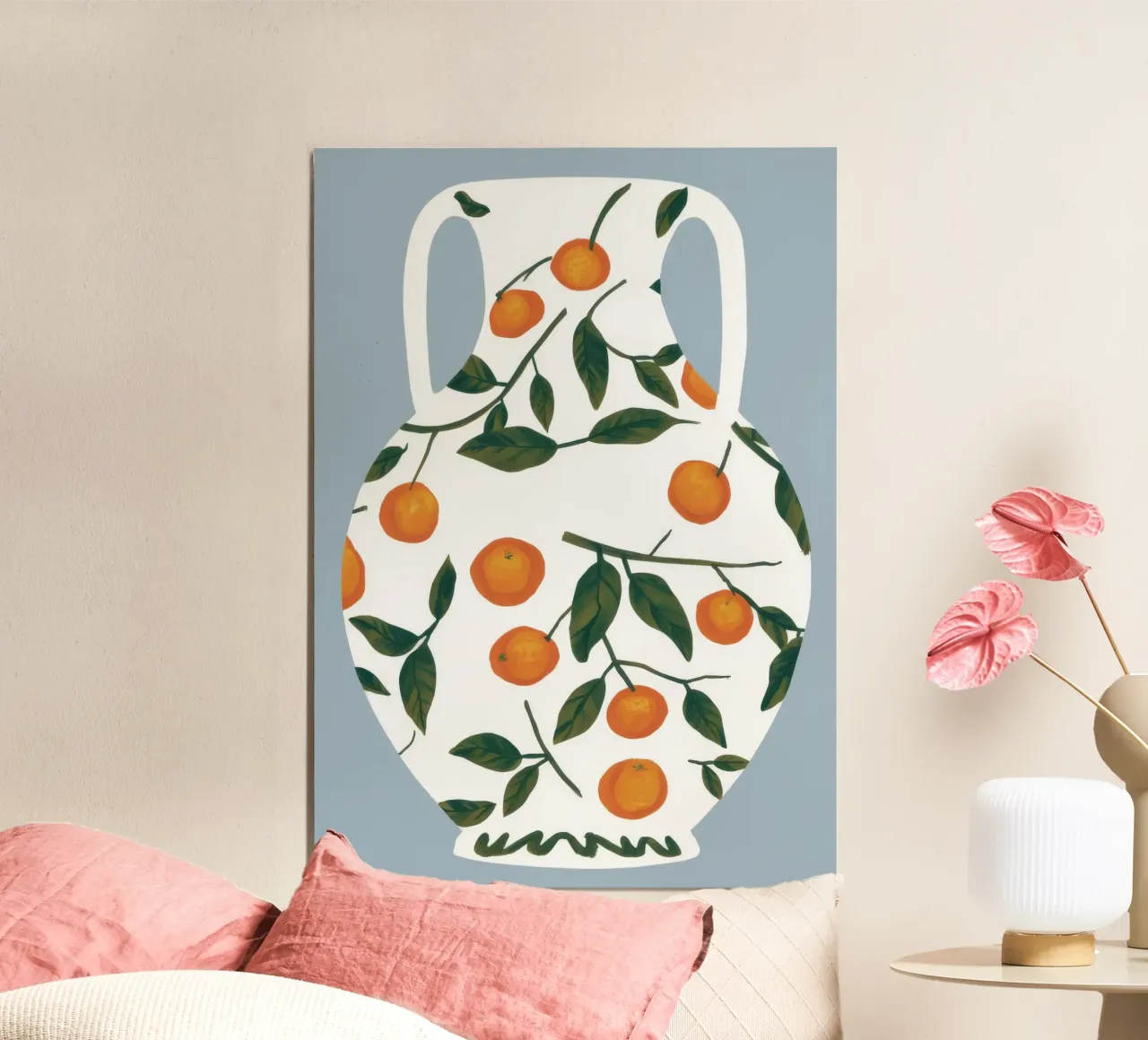 Anfora degli agrumi poster con telaio in plastica da Ember Stone