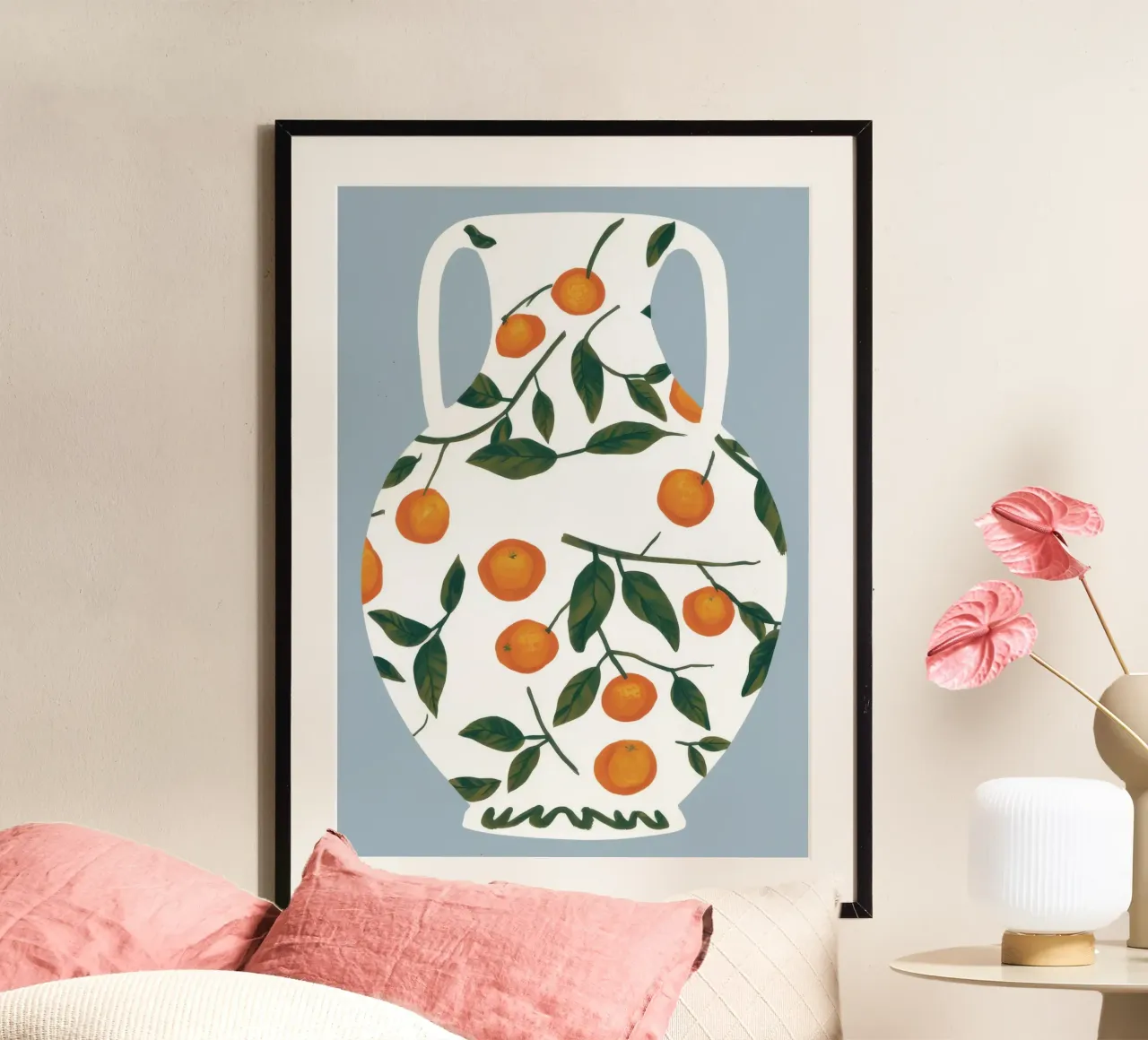 Anfora degli agrumi poster con telaio in plastica da Ember Stone