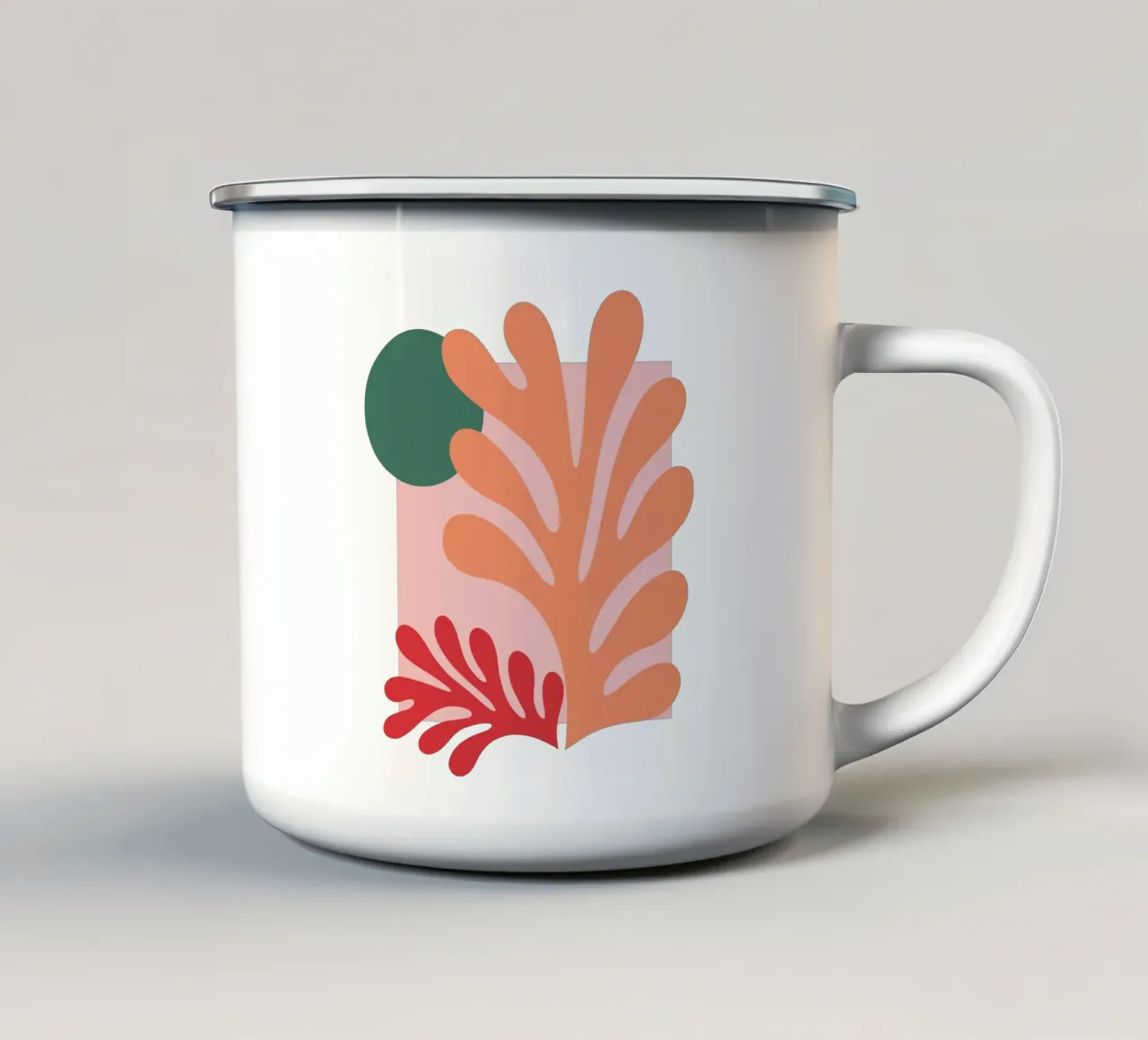 Colore corallo ispirato a Matisse tazza in smalto da HicksShop