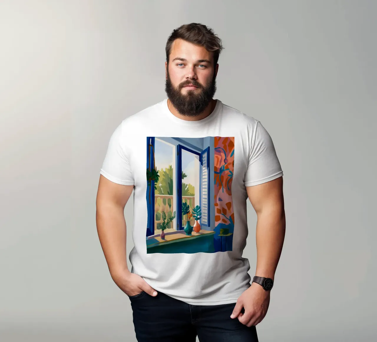 Window Garden Serenity t-shirt van Chroma Haven