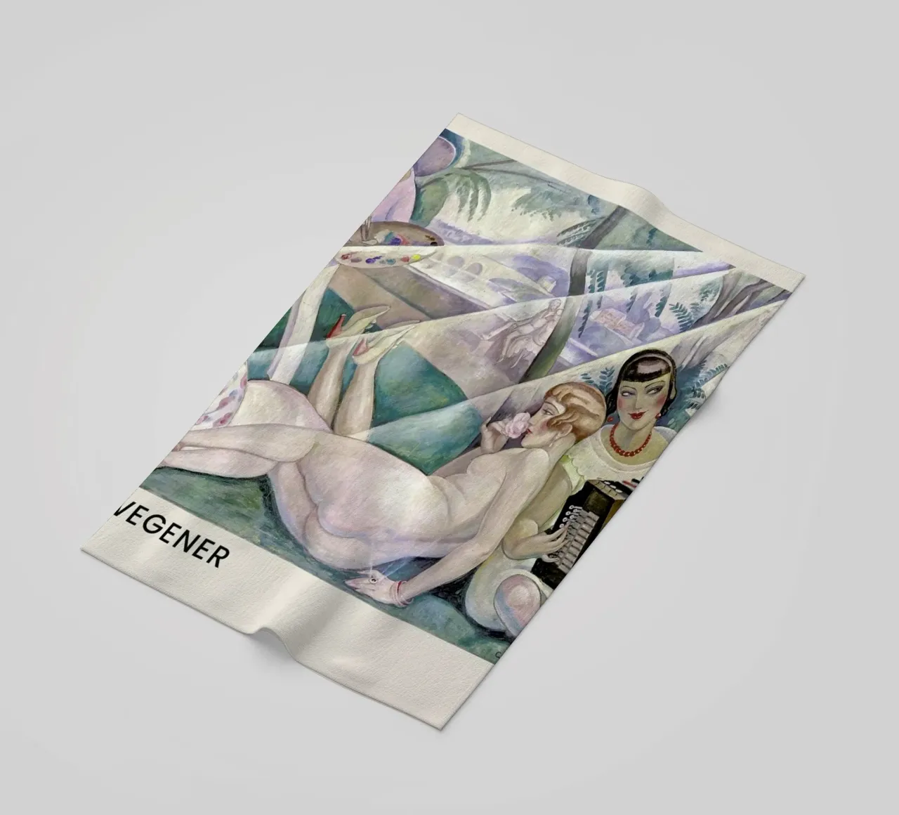 Gerda Wegener - A Summer's Day II strandhanddoek van Vintage by JUNIQE