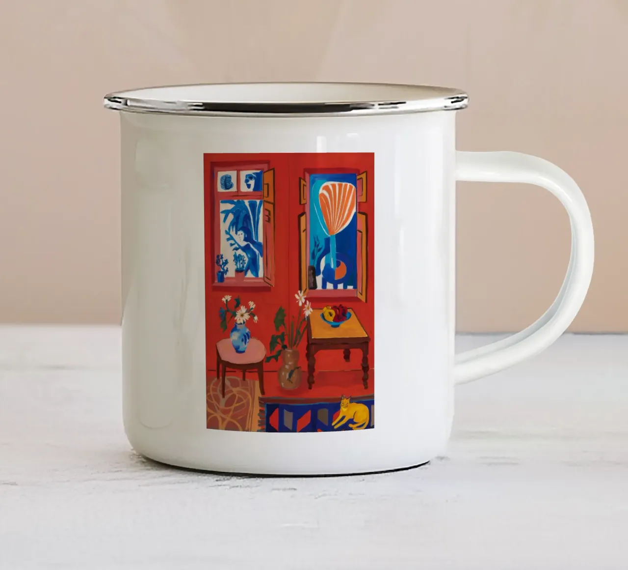 L'intrigo della Crimson Room tazza in smalto da Chroma Haven