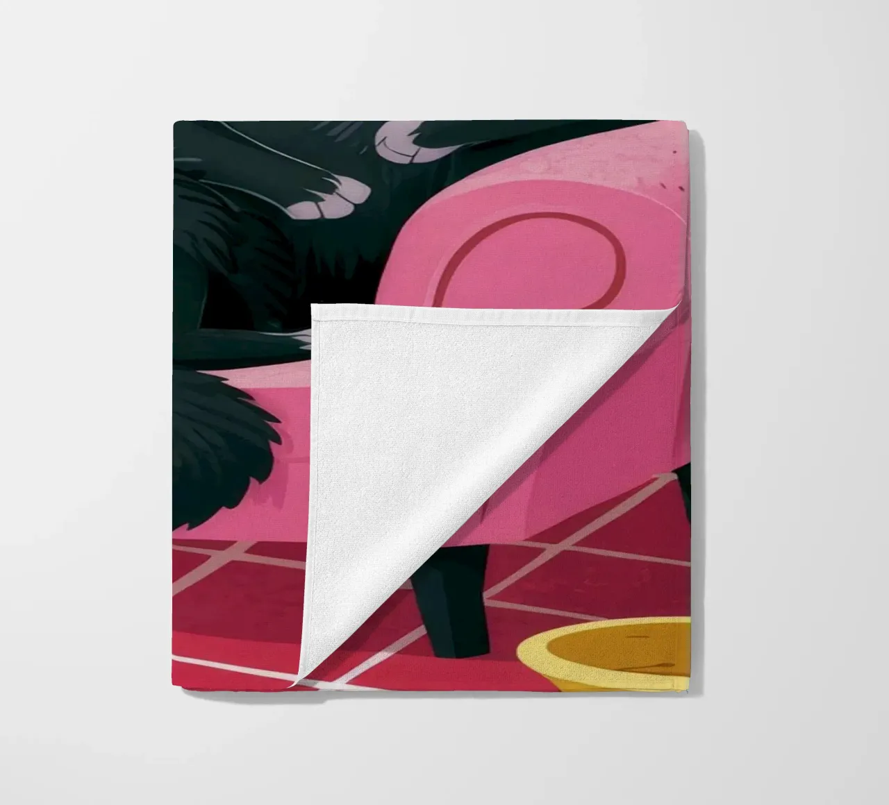 Regal Black Cat beach towel by Chroma Haven