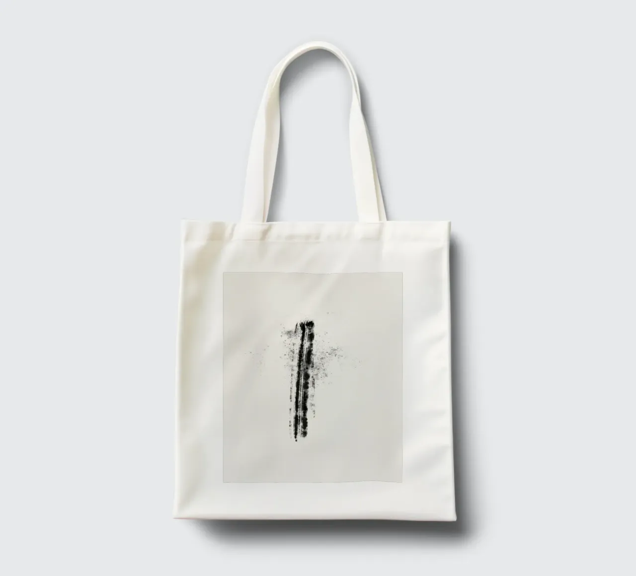 Abstract black line with paint splatters borsa in juta da Imaginative
