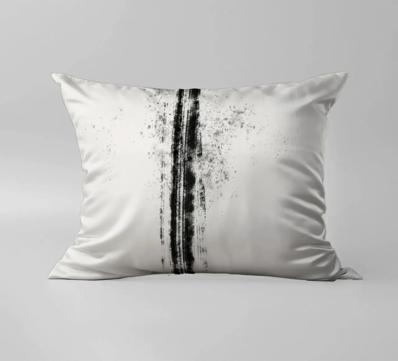 Abstract black line with paint splatters cuscino da Imaginative