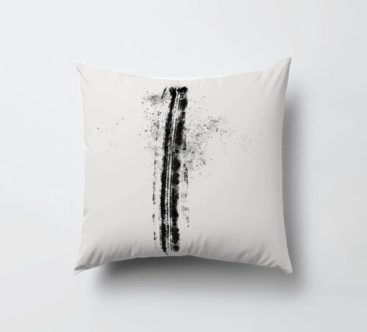 Abstract black line with paint splatters cuscino da Imaginative
