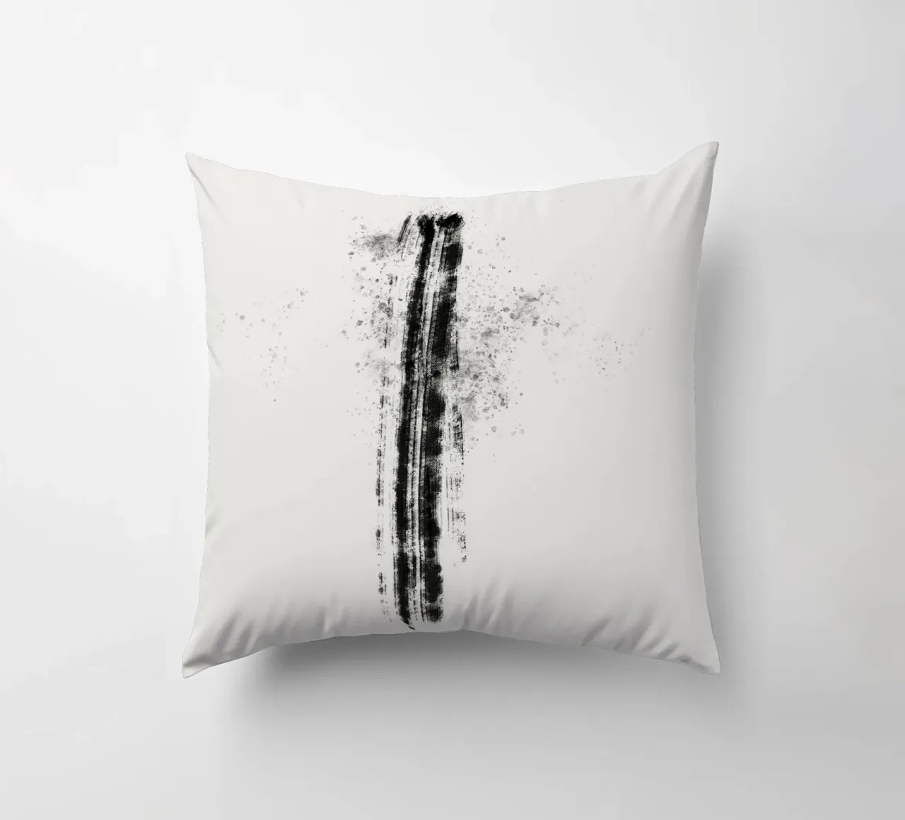Abstract black line with paint splatters cuscino da Imaginative