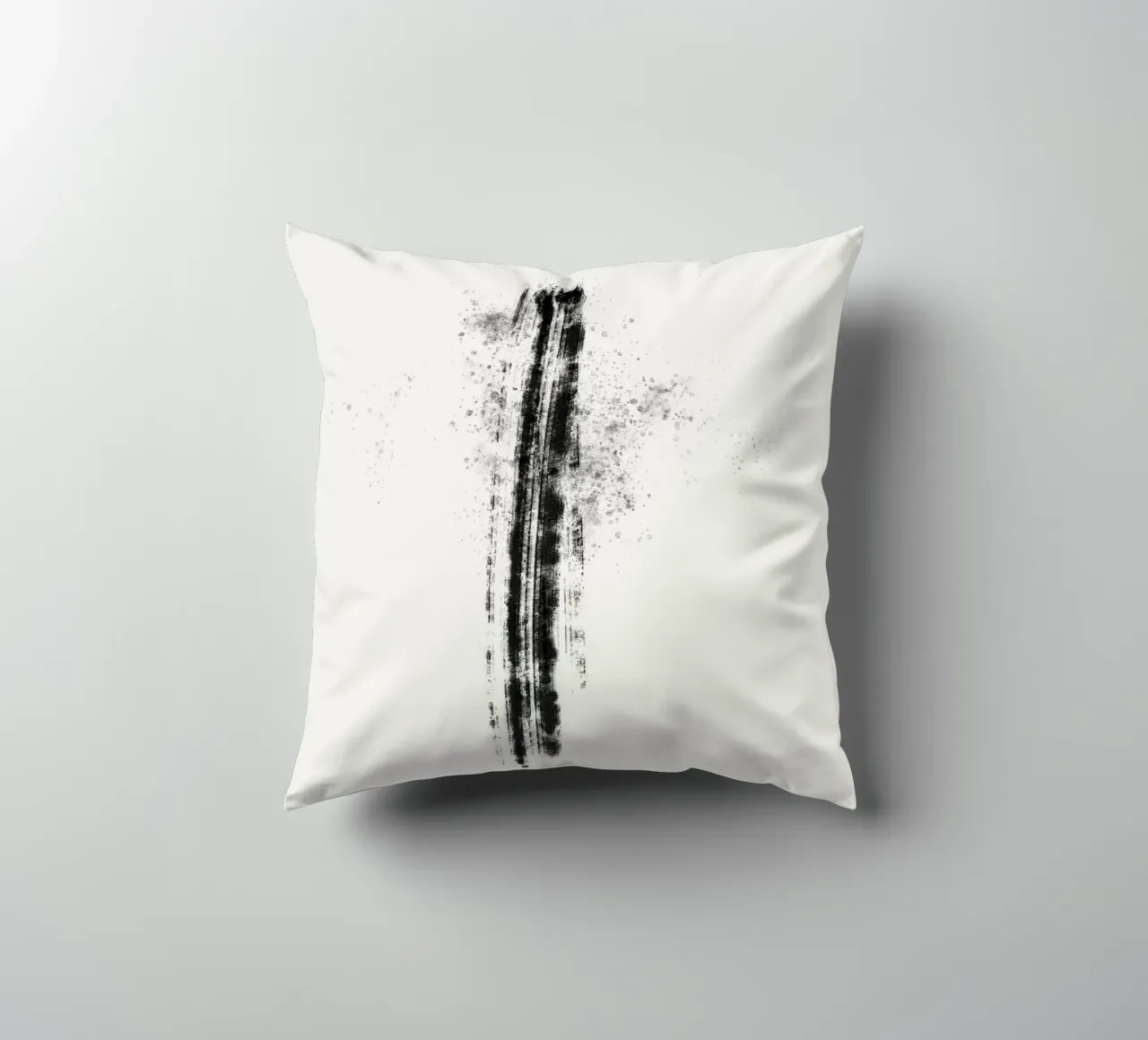 Abstract black line with paint splatters cuscino da Imaginative