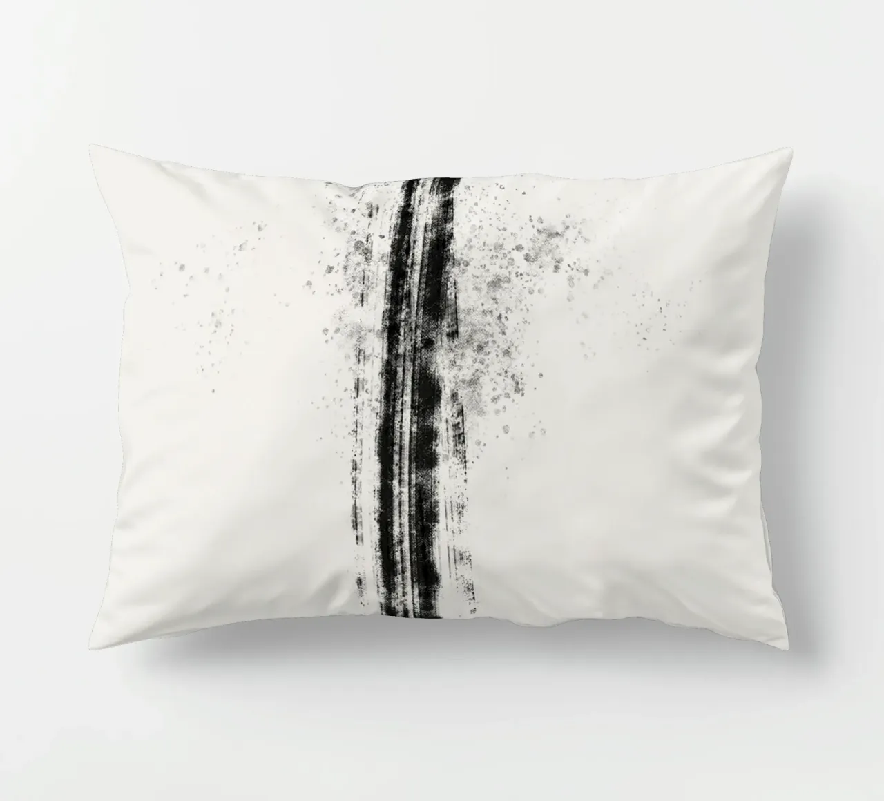 Abstract black line with paint splatters cuscino da Imaginative