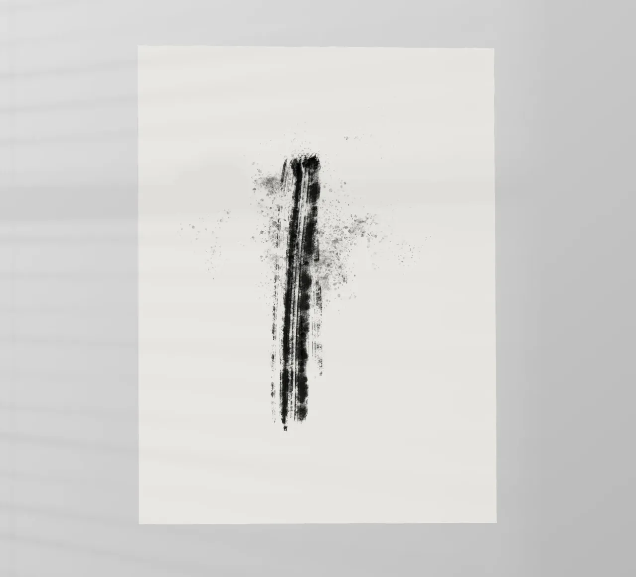 Abstract black line with paint splatters pellicola backlit da Imaginative