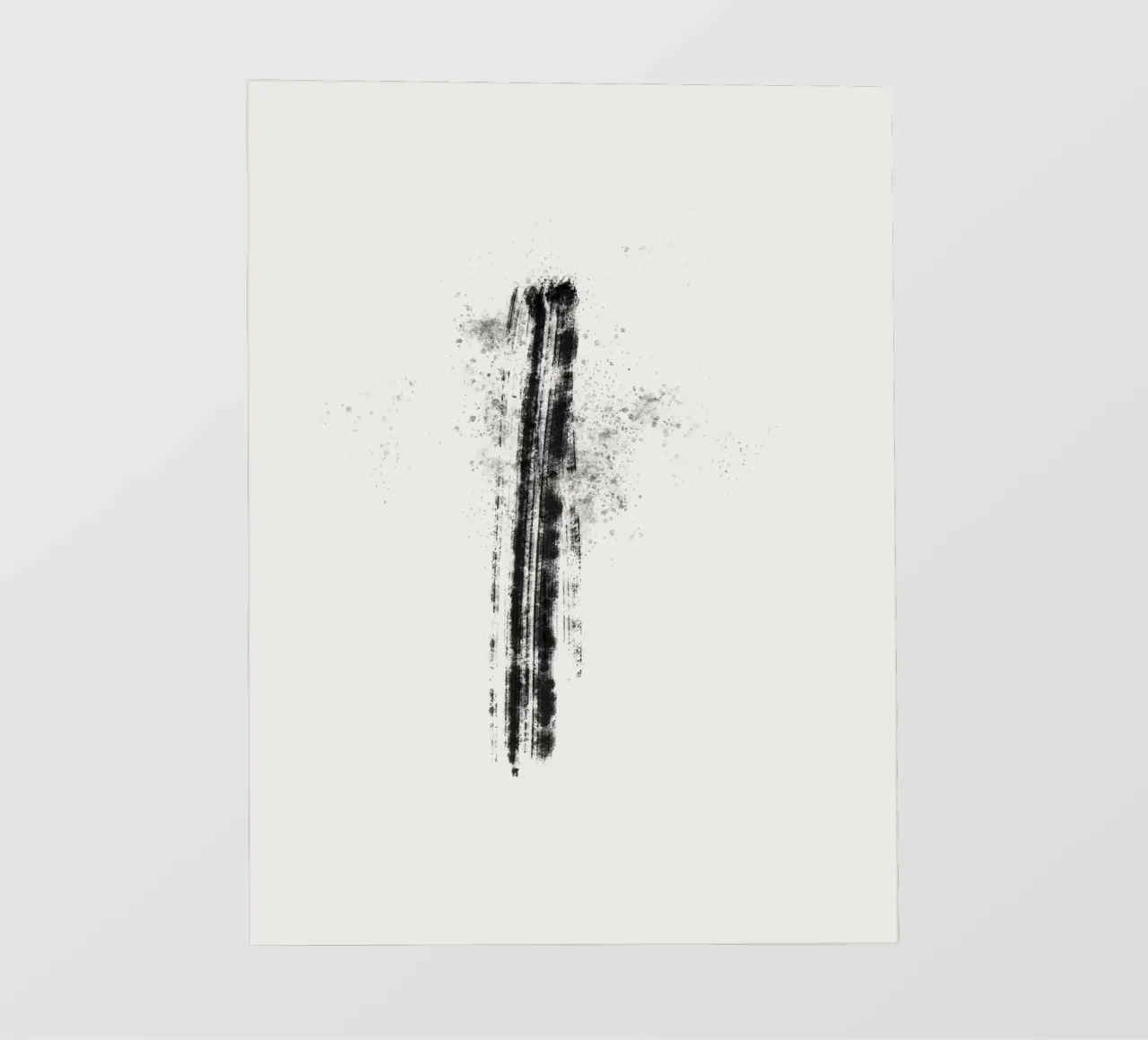 Abstract black line with paint splatters pellicola backlit da Imaginative