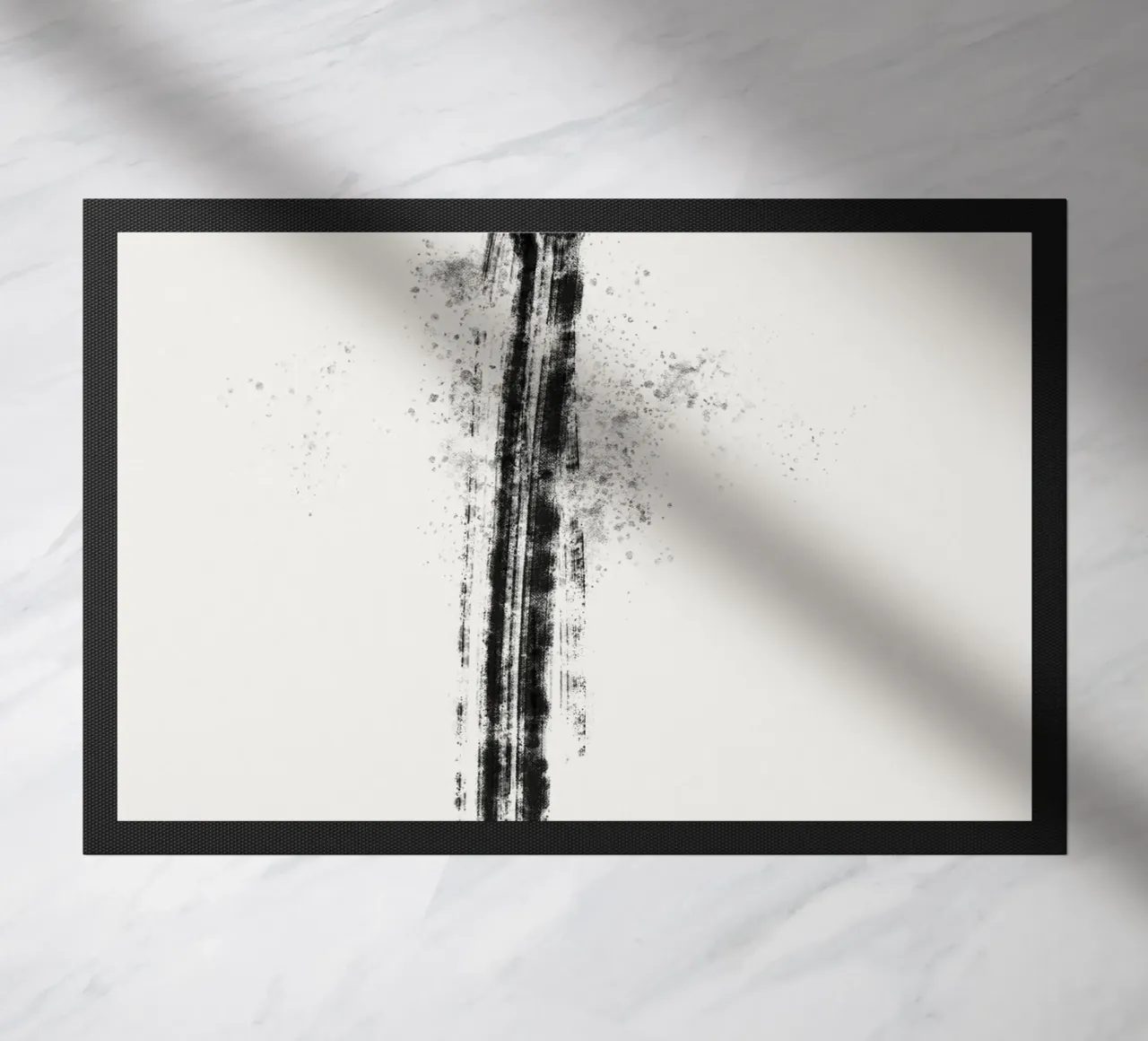 Abstract black line with paint splatters zerbino da Imaginative