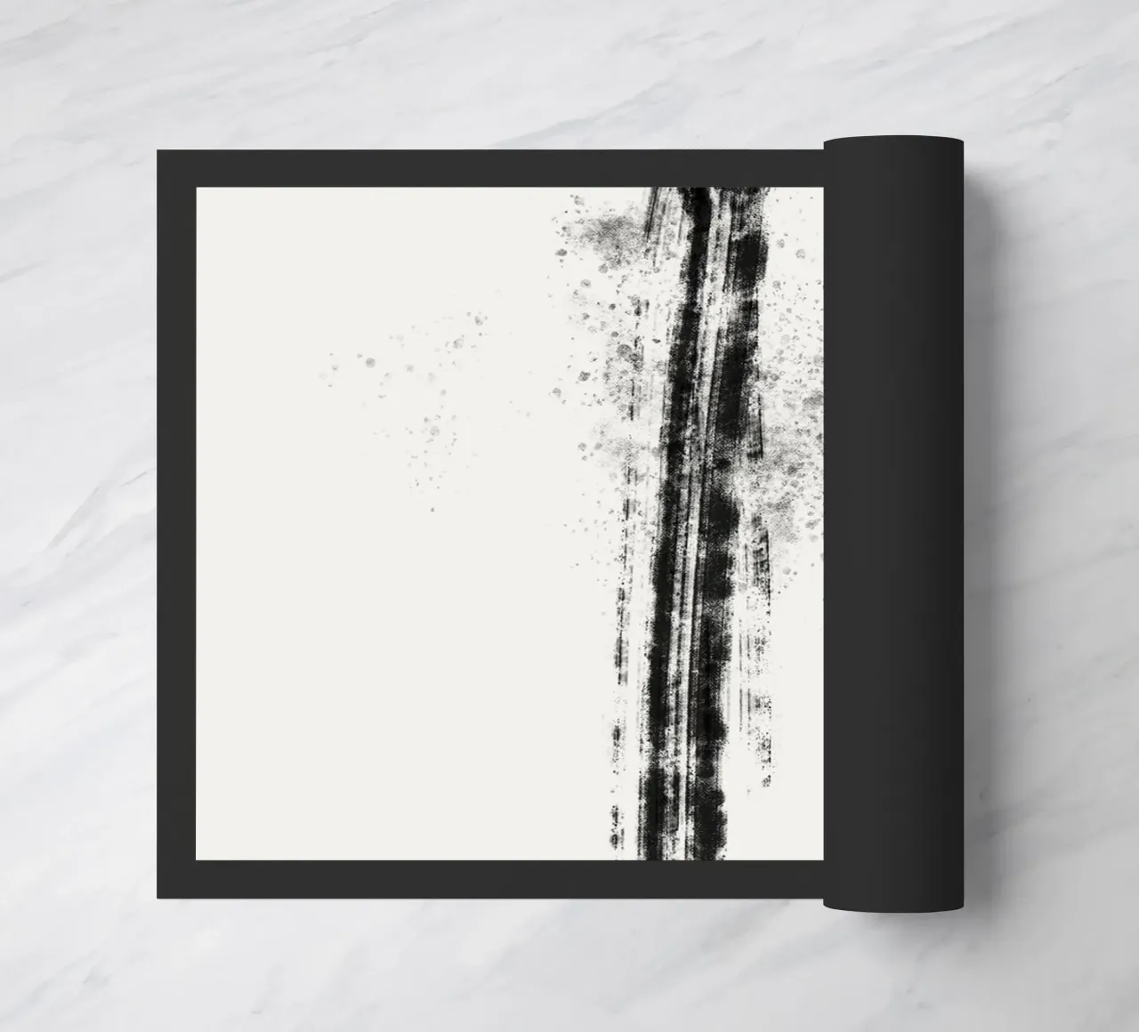 Abstract black line with paint splatters zerbino da Imaginative