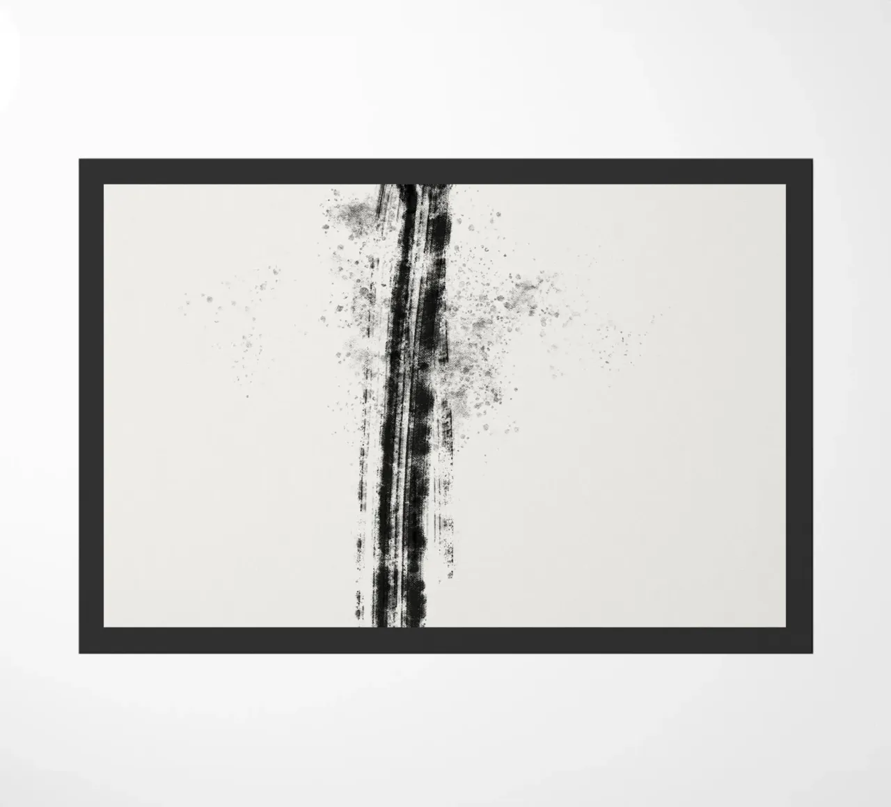 Abstract black line with paint splatters zerbino da Imaginative