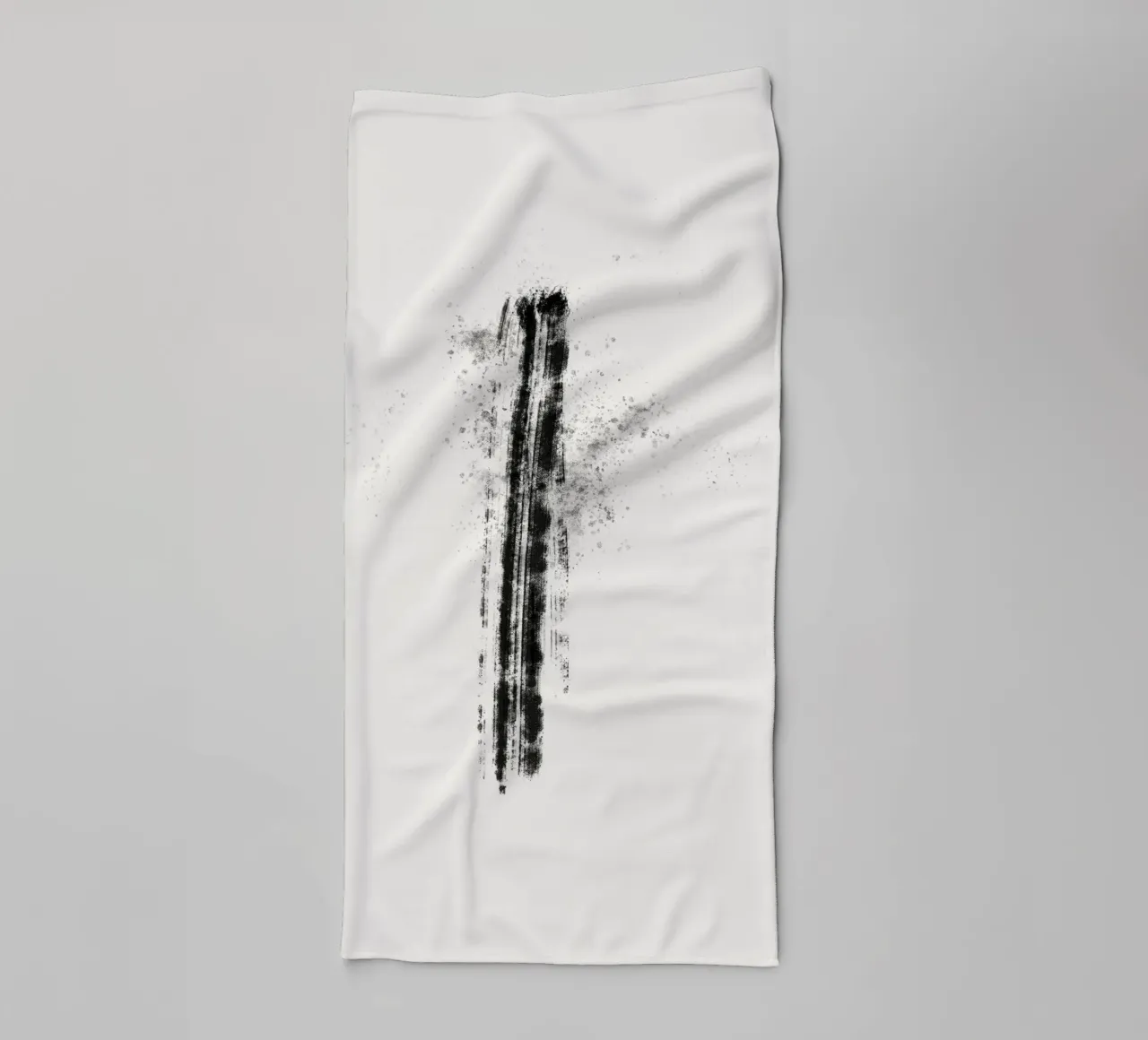 Abstract black line with paint splatters towel by Imaginative