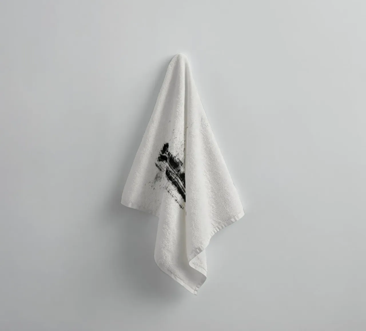 Abstract black line with paint splatters towel by Imaginative