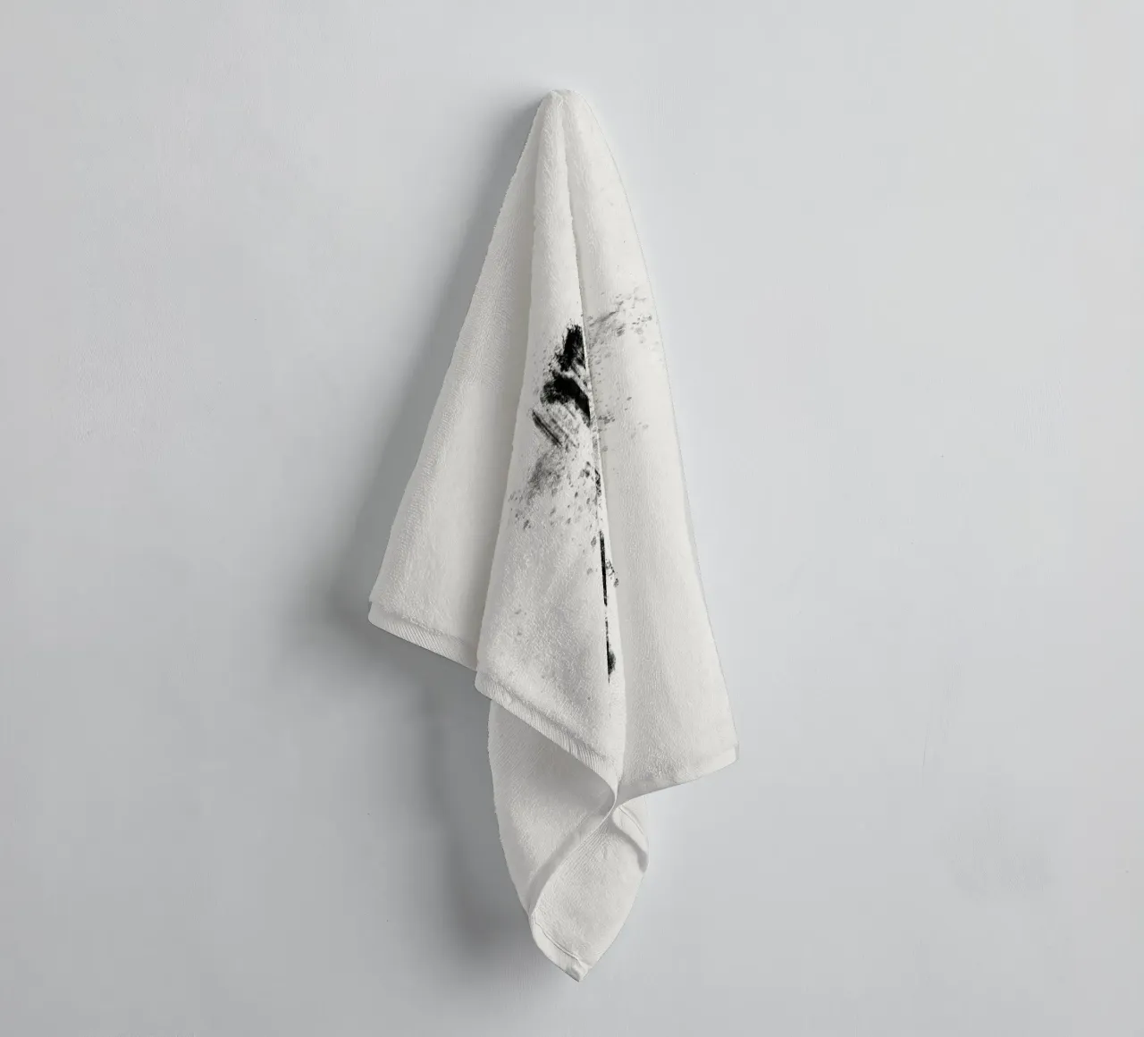Abstract black line with paint splatters towel by Imaginative