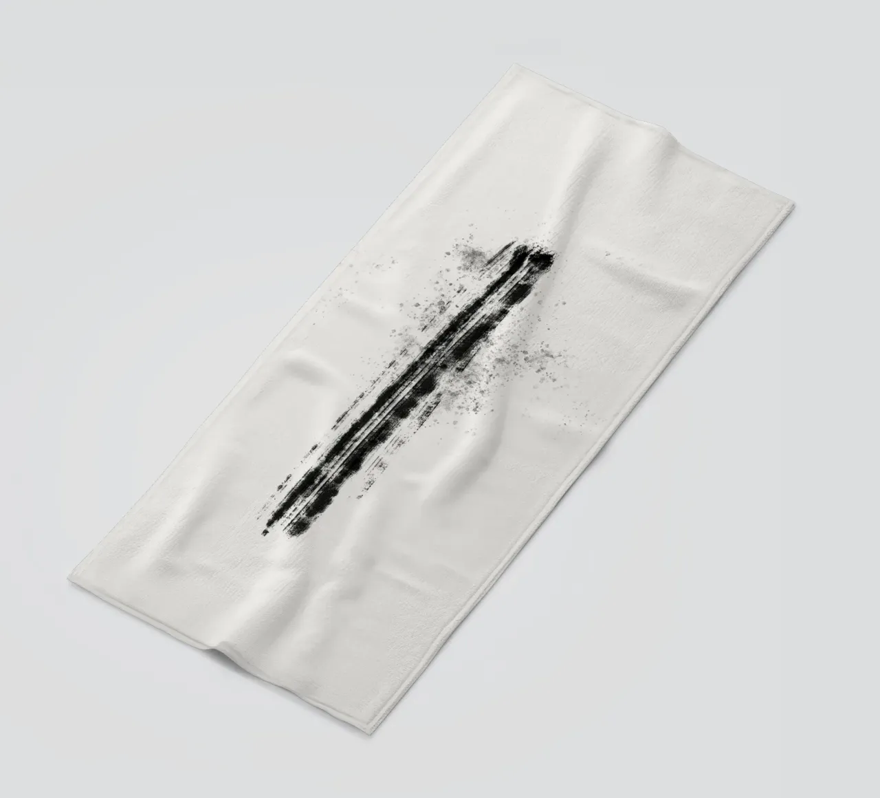 Abstract black line with paint splatters telo mare da Imaginative